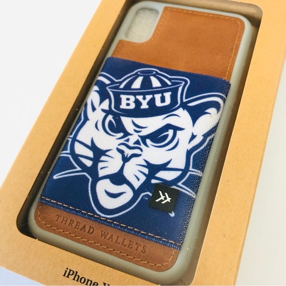 Thread Phone Case Wallet BYU Grey and Blue IPhone X - Picture 5 of 5